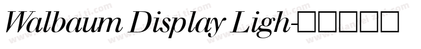 Walbaum Display Ligh字体转换